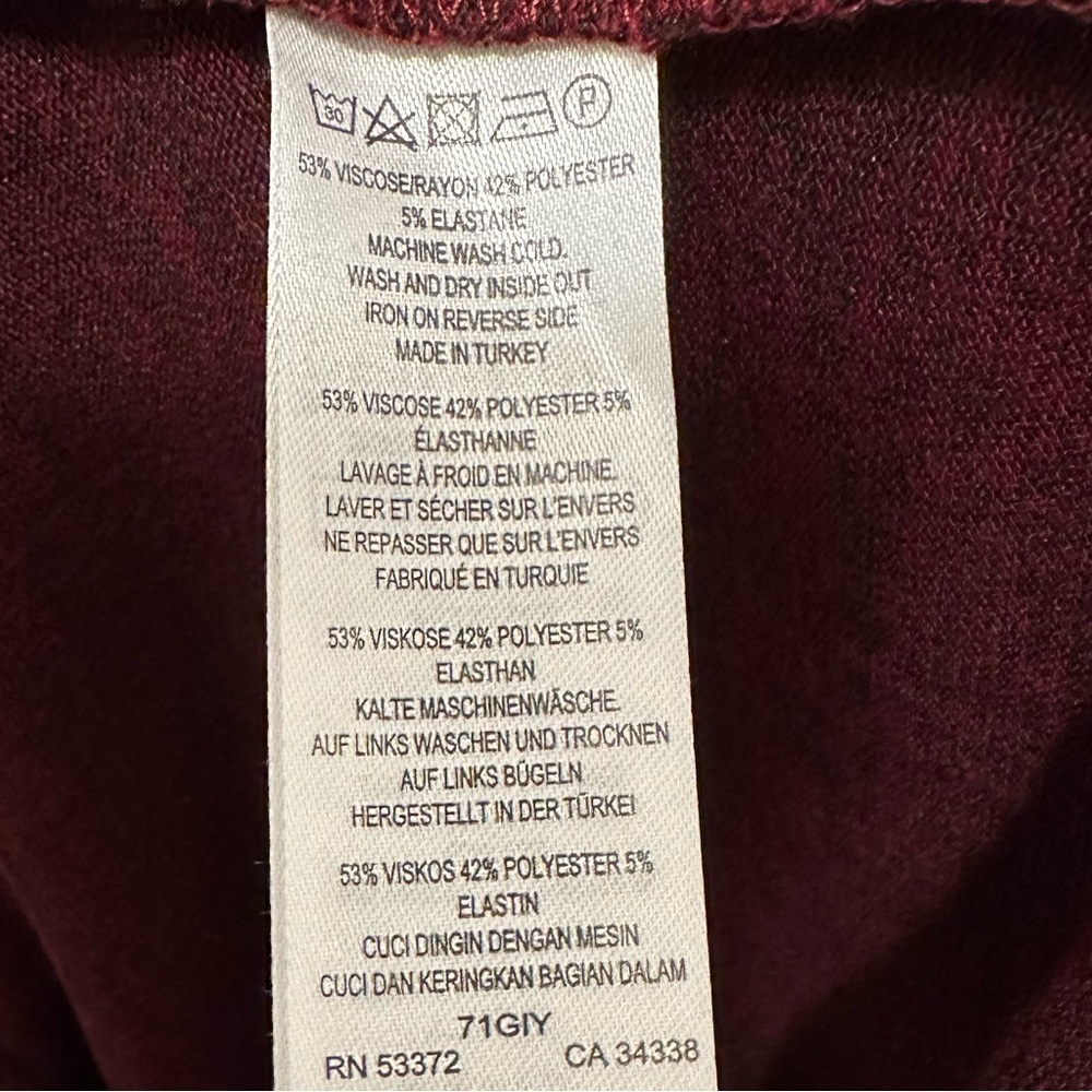 French Connection Maroon Red Turtleneck Knit Fitted Mini Dress L Stretch NWT - Picture 8 of 8